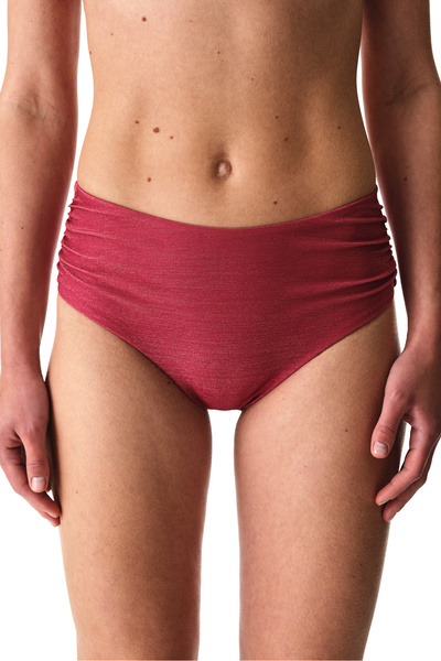 Penti Fuchsia Dayana Gathered Glitter High Waist Bikini Bottom