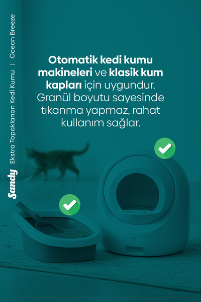 Sandy Okyanus Esintisi Kokulu Topaklanan Kedi Kumu 2x10kg
