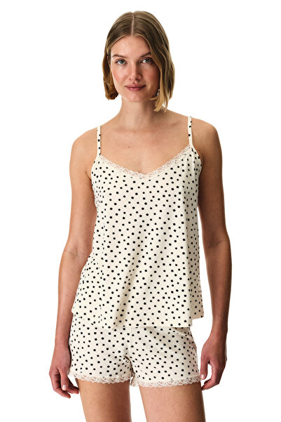 Penti Bej Fleur Şortlu Pijama Takımı
