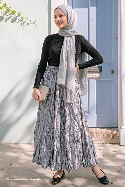 InStyle Satin Kraş siva suknja