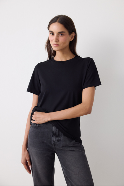Penti Black Basic Regular Fit T-Shirt