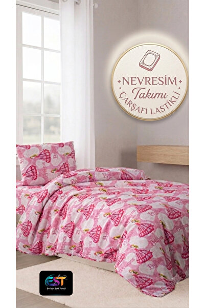 EVRİZON Princess Patterned Single Duvet Cover Set for Girls