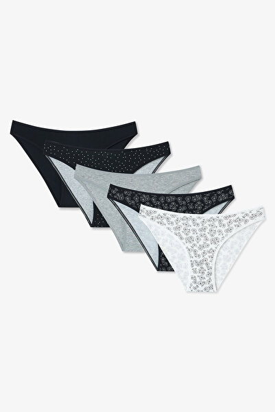 Penti Black Passion Çiçekli 5'li Slip Külot