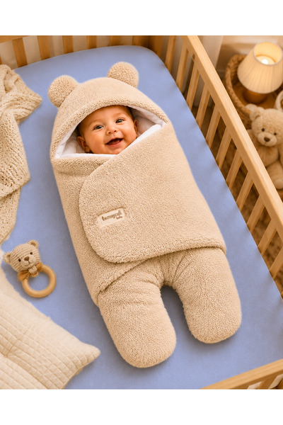 Tomuycuk Mink Fiber Inside, Eared Baby Girl and Boy Swaddle, Plush Welsoft Fa...