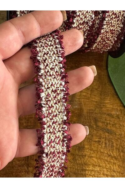 Gönülden Tasarım Claret Red Knitwear Tasseled Stripe Dikish Clothing Accessor...