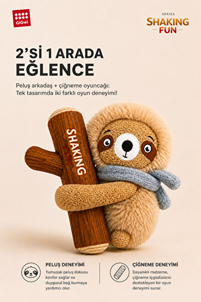 Gigwi Shaking Fun Serisi Hışırtılı ve Sesli Tembel Hayvan Peluş Köpek Oyuncağ...