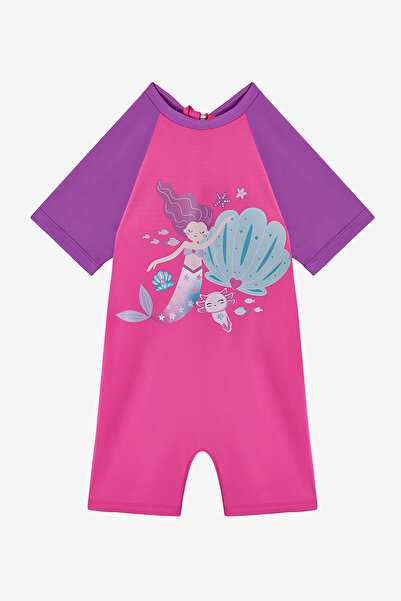 Penti Kız Çocuk Pembe Dream Deniz Kızı Desenli Mayo