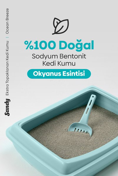 Sandy Okyanus Esintisi Kokulu Topaklanan Kedi Kumu 10kg