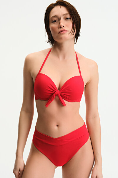 Penti Top de bikini roșu tip cupă