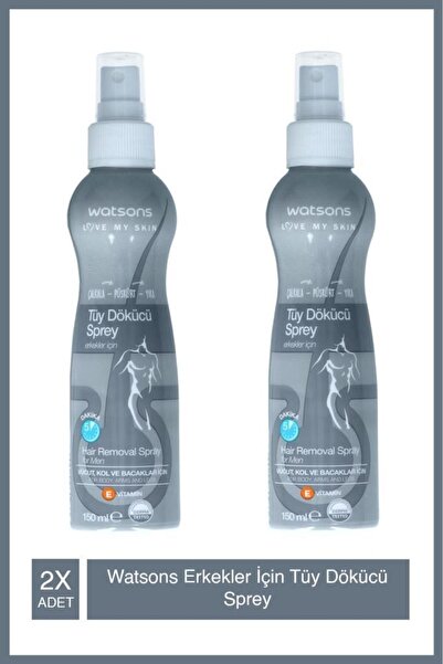 Watsons Erkek Vücut Kol Ve Bacaklar İçin Tüy Dökücü Sprey 150 Ml X2 Adet