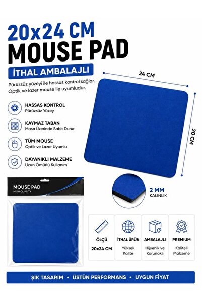 KRL Mavi Mouse Pad 24x20 Cm Kaymaz
