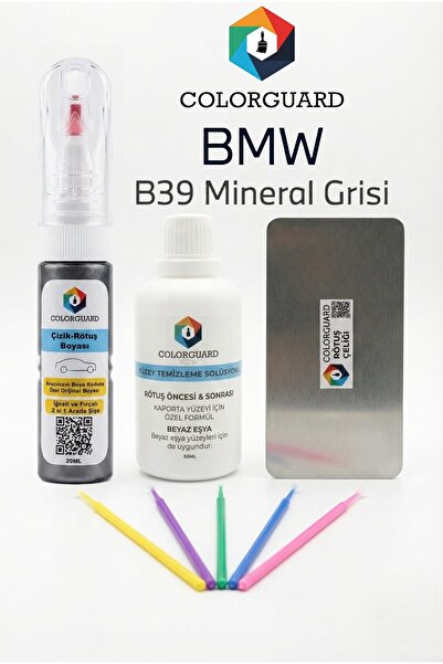 COLORGUARD BMW B39 Mineral Grisi İğneli ve Fırçalı 2 si 1 Arada Rötuş Boyası ...