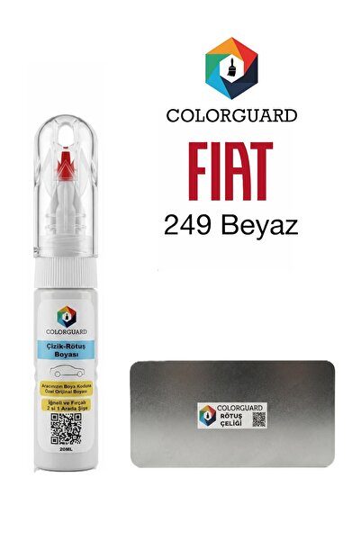 COLORGUARD FIAT-TOFAŞ 249 Beyaz 2 in 1 Özel Tasarım Şişe Rötuş Boyası ve Prof...