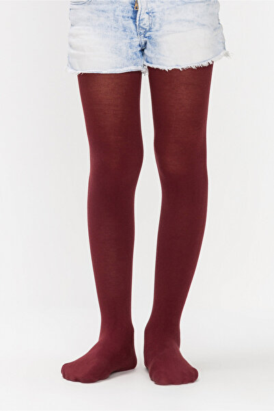 Penti Claret Red Children's Pantyhose with Extra Cotton