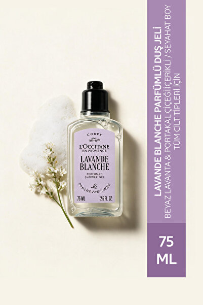 L'Occitane Lavande Blanche Parfümlü Duş Jeli, Beyaz Lavanta Özlü, Seyahat Boy...