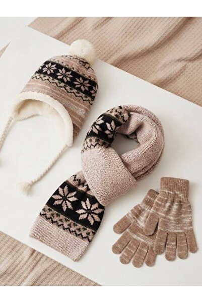 EDWOL Girl and Boy Waiter Size 3-Piece Fleece-Lined Scarf, Beanie, and Gloves...