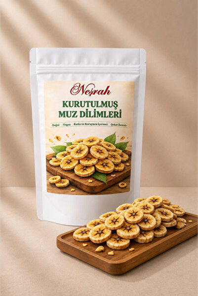 NEŞRAH Kuru Meyve Muz Dilimleri - Katkısız Şeker İlavesiz Vegan Meyve Kurusu 35gr