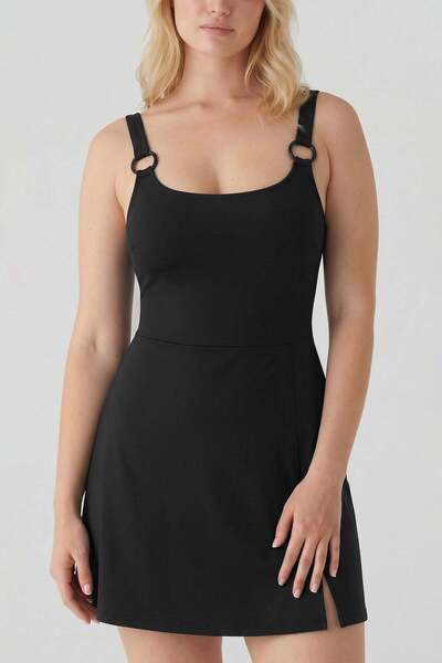 Aytuğ&Mısırlı Egyptian Shorts Dress with Accessories Plus Size Swimsuit Black