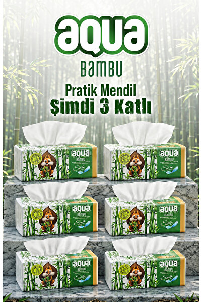 Aqua Bambu Pratik Mendil 150 Yaprak x6 Adet