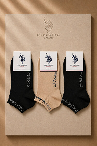U.S. Polo Assn. 3 Pack Cotton Booties Socks