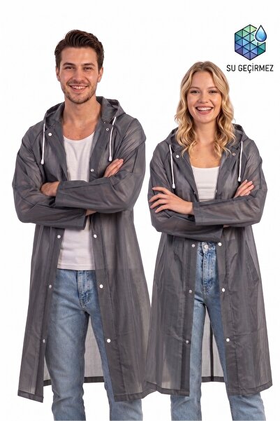 Dream Plus Unisex Gray Eva Fabric Water Windproof Raincoat