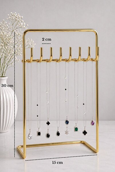 Edora Home Shiny Gold Jewelry Organizer Decorative Jewelry Stand Necklace Holder