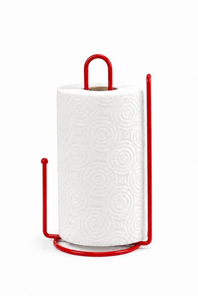 Edora Home Kırmızı Ayraçlı Kağıt Havluluk Rulo Havluluk Peçetelik 25 Cm Paslanmaz Metal