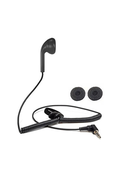 Choice black Spring Retractable 3.5mm Single Side Earphone, Coiled Mono Wired...