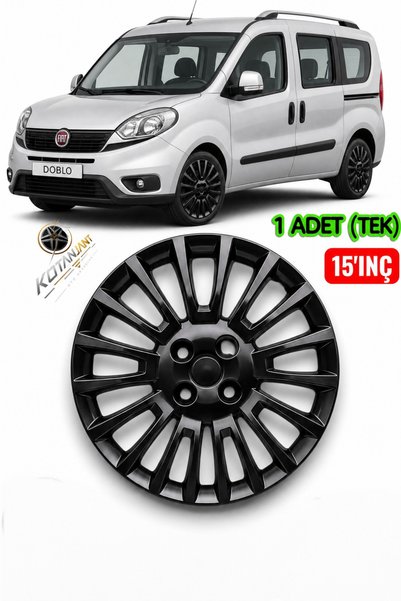 Kotanjant FİAT 15 İnç Jant Kapağı (TEK) 1 Adet Piano Black + 1 Amblem