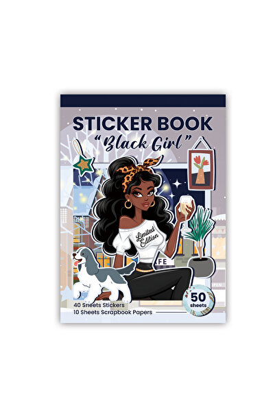 Choice Black Girl Book-1 50 Sheets Black Girl Decal Stickers Book For Planner...