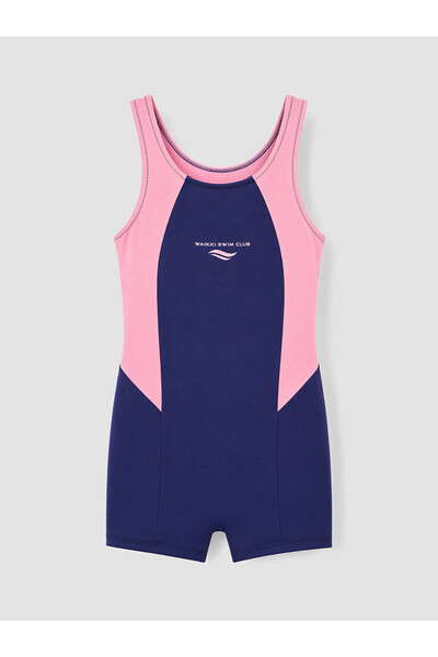 LC Waikiki Trendlucky Girl's Swimsuit with Shorts and Printed Pattern