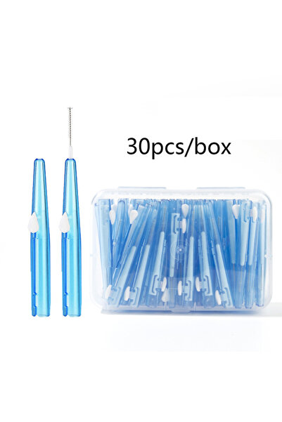 choice2 blue(1.0mm-1.2mm) 30Pcs/Box Toothpick Dental Interdental Brush 0.6mm-...