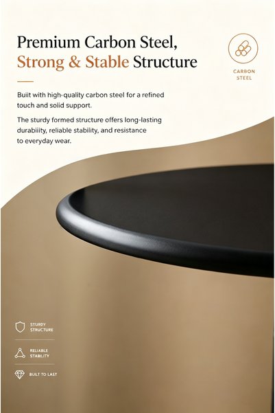 Shangxing Modern black coffee side table with matte black lacquered tabletop; dimensions: 40*58cm