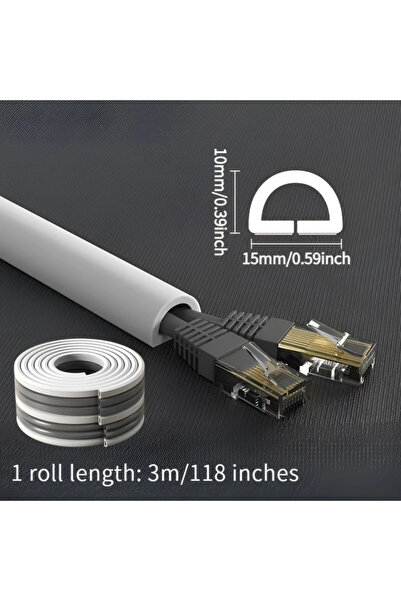 Choice5 3M Semicircle White 1PC 1/3M Self-Adhesive PVC Cable Management Strip...
