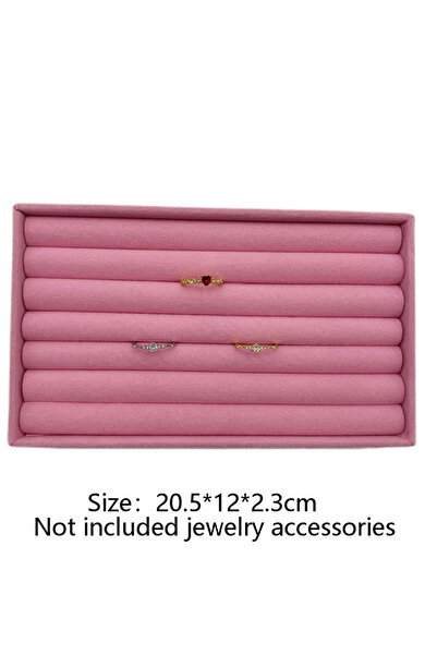 Choice Pink Velvet Jewelry Display Stackable Exquisite Jewellery Holder Porta...