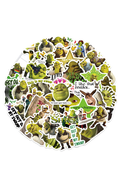 Choice MULTICOLOR 52Pcs Cartoon Monster Shrek Stickers Aesthetic Decals for D...