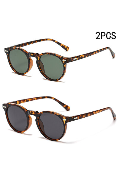 Choice1 2PCSC2 2PCS New Style Of Retro Glasses Round Fashion Mita Sunglasses ...