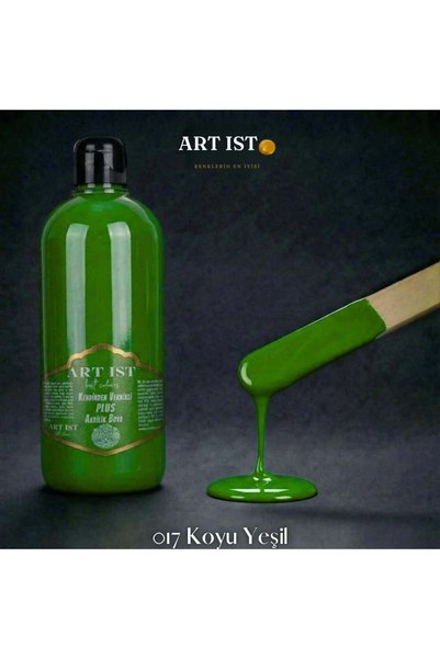 ART IST Kendinden Vernikli PLUS Su Bazlı Akrilik Boya 500ml - 017 KOYU YEŞİL