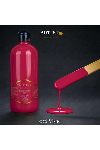 ART IST Kendinden Vernikli PLUS Su Bazlı Akrilik Boya 500ml - 076 VİŞNE