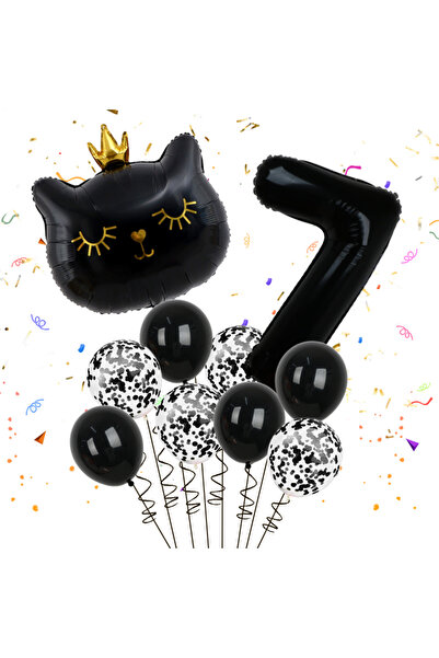 Choice As shown 250412B02-7 10pcs 32inch Number Cat Animal Foil Balloons Happ...