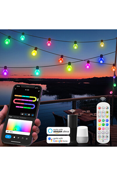 Choice Bluetooth 15M Smart WIFI G40 LED Bulb String Light USB 15M 25 Blubs Fa...