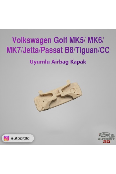 Generic Brand غطاء الوسادة الهوائية المتوافق مع فولكس فاجن جولف MK5/ MK6/MK7/جيتا/باسات B8/تيجوان/CC باللون البيج