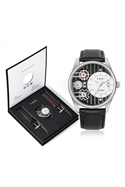 Choice Black Silver TOMI Men's Gift Box Combination Set Watch Luxury and Simp...