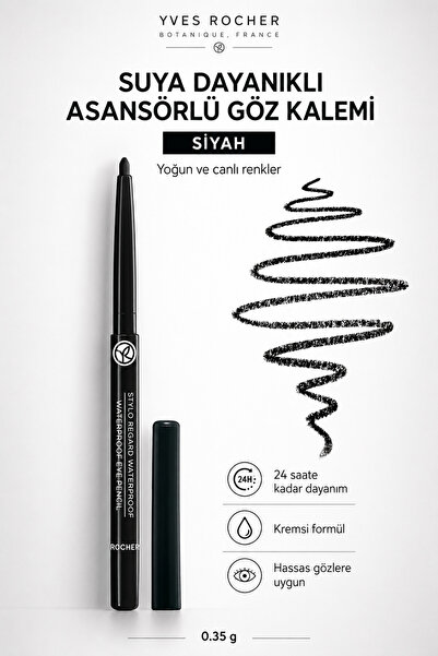 Yves Rocher Suya Dayanıklı Asansörlü Göz Kalemi 0.35 g 24 Saat Kalıcı Kremsi ...