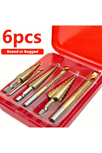 Choice 6 Pieces Set 1 Box 6pcs Titanium Drill Bits Set, 3-12mm for Metal Wood...