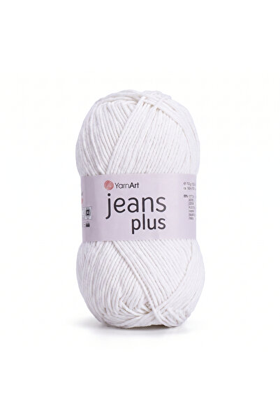 Yarnart Jeans Plus - Χειροποίητο νήμα πλεξίματος Λευκό-01