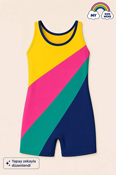 My Kids Wear Yüzücü Şortlu Kız Çocuk Mayo