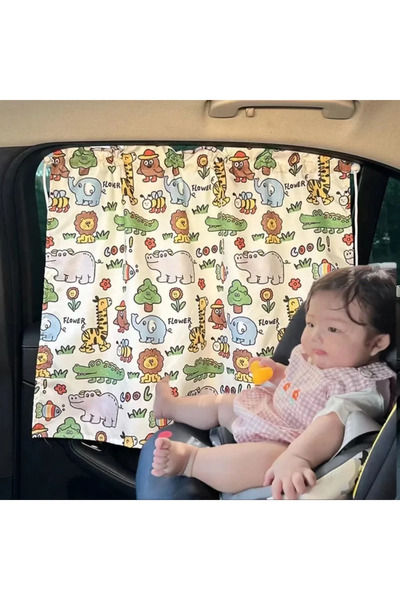 Choice 04 1pcs Car Window Shades For Baby Cartoon Pattern Suction Cup Curtain...