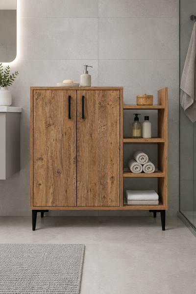 ARNETTİ Leskar 90 cm Çok Amaçlı Banyo Dolabı – Atlantik Çam