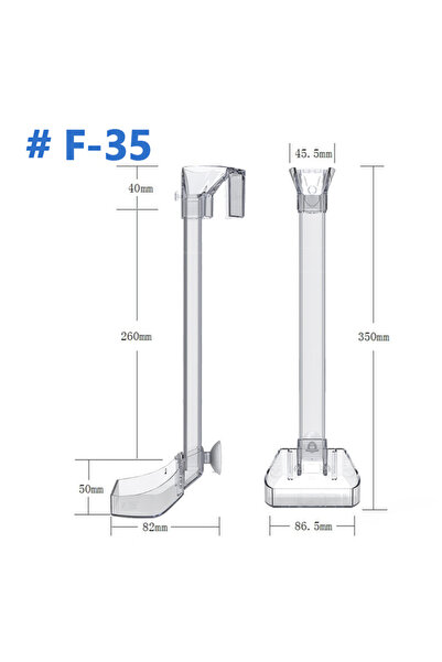 Choice F-35 Aquarium Acrylic Feeding Tube Anti-Stuck Fish Design Transparent ...